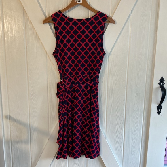 NWT Mix by 41 Hawthorne StitchFix Kassidy Faux Wrap Dress Red Navy - Picture 6 of 12